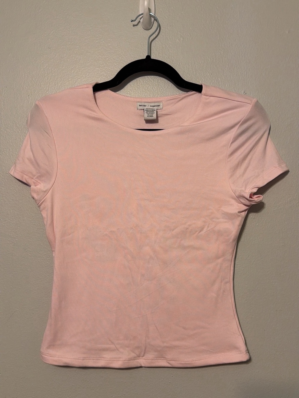 Light Pink Crew Neck Short Sleeve Top